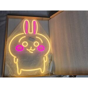 Bunny Rabbit LED Neon Wall Light Sign Pink White USB Powered New Open Box